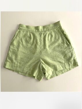 Abercrombie Linen Blend Lime Shorts